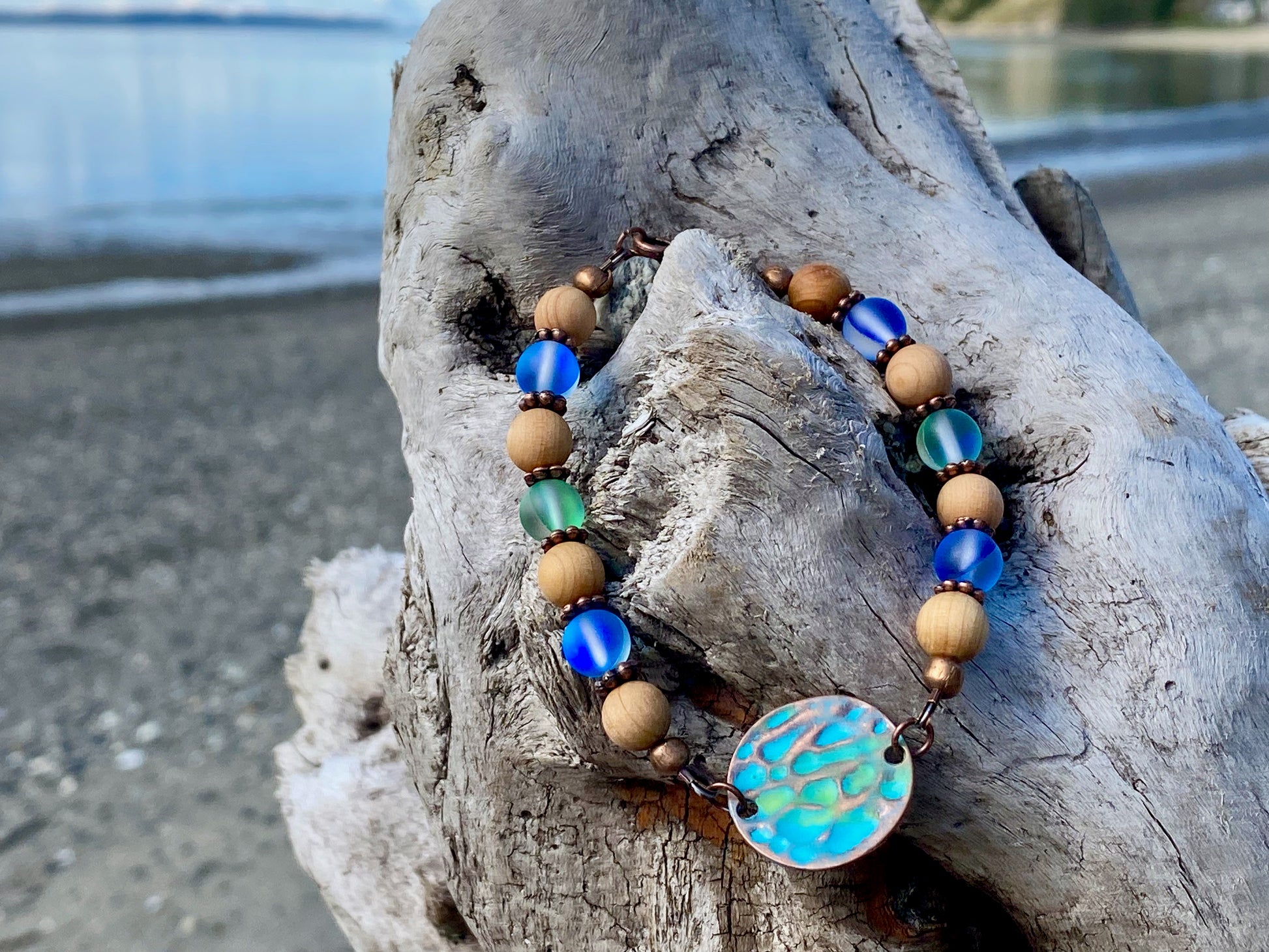 Shimmering Tide bracelet, beach bracelet, rustic beach jewelry