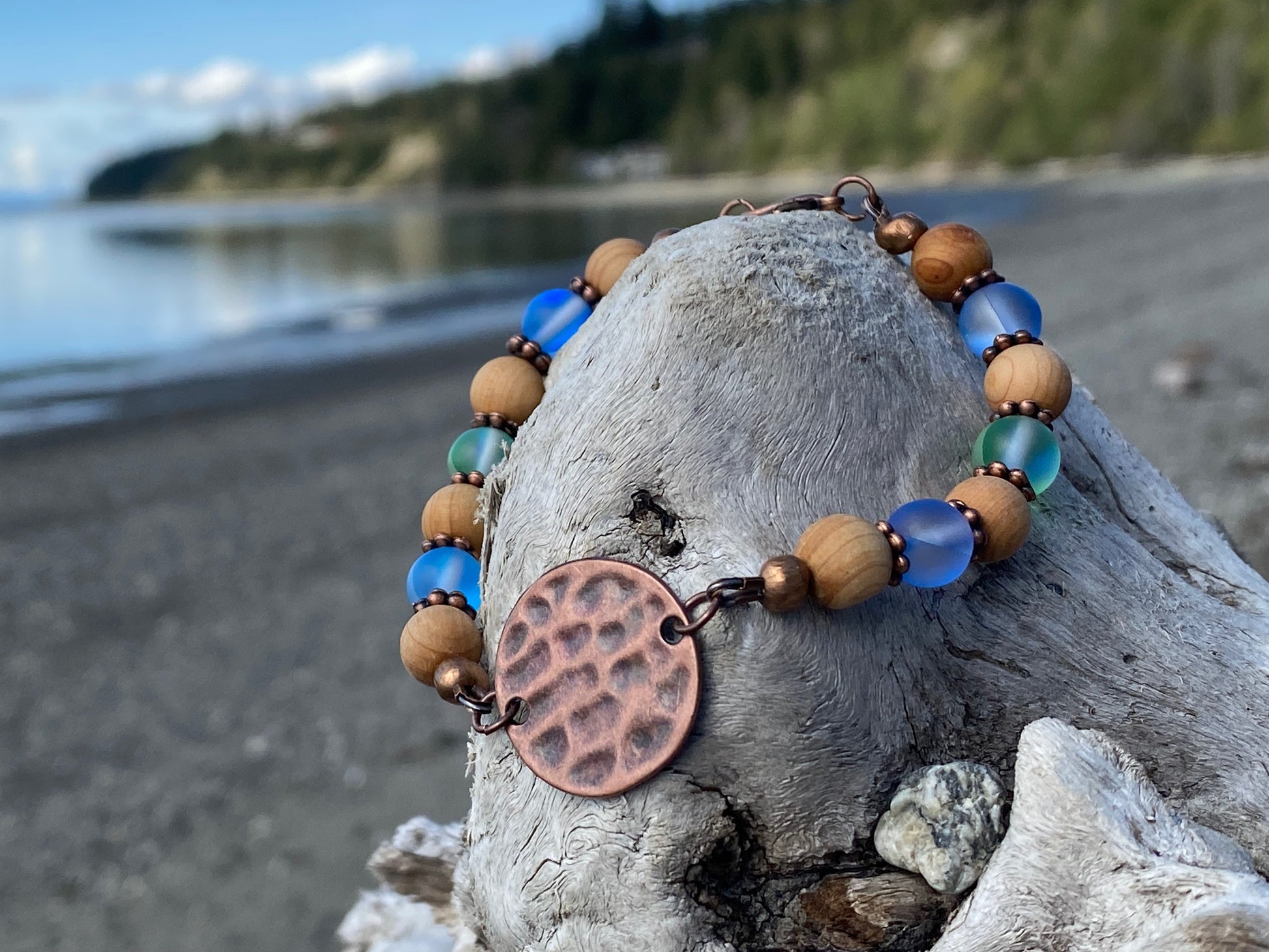 Shimmering Tide bracelet, beach bracelet, rustic beach jewelry