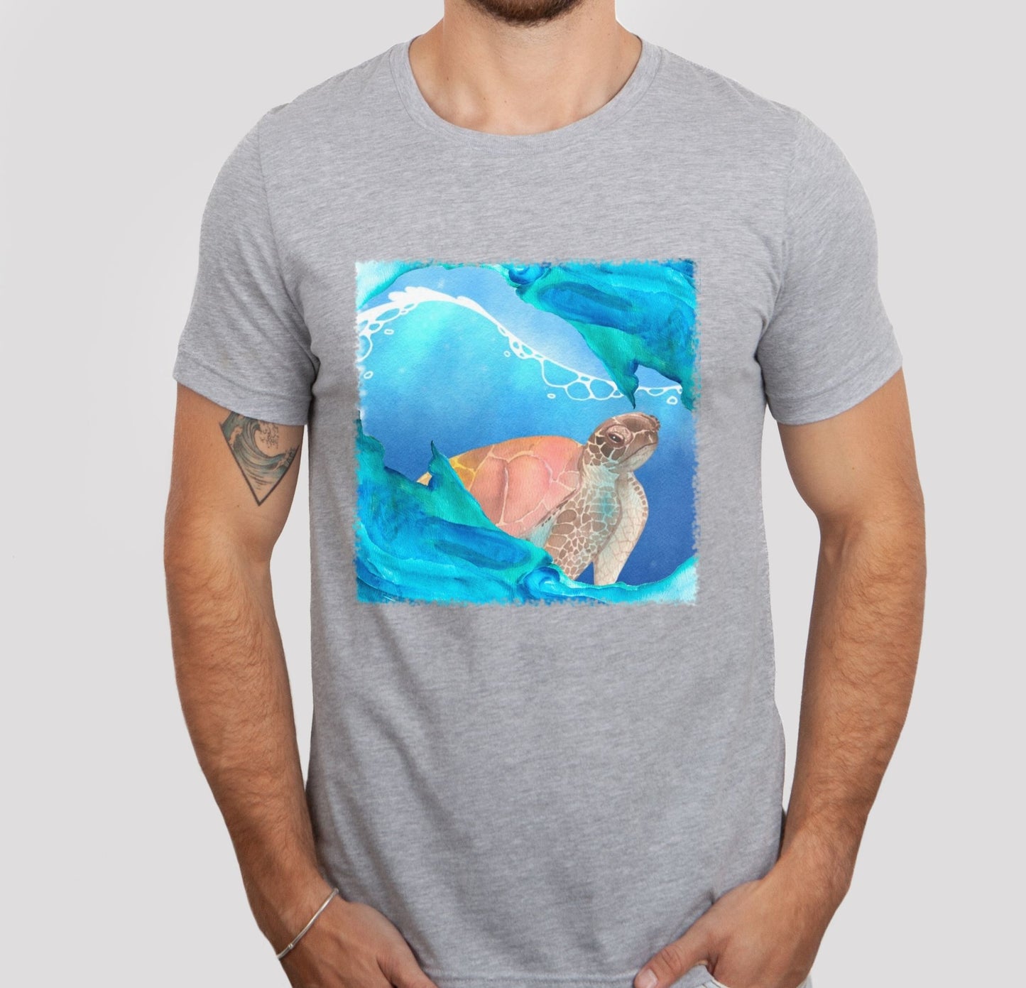 Sea turtle watercolor beach shirt