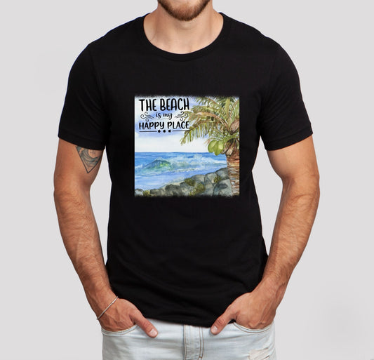 The Beach is My Happy Place Watercolor T shirt