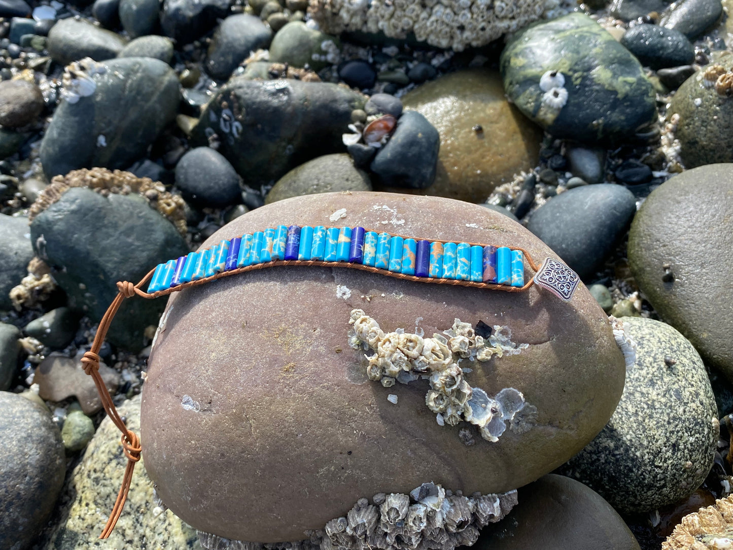 Boho Braided stone strap beach Bracelet