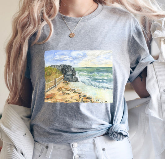 Watercolor Peaceful Day at the Beach T shirt