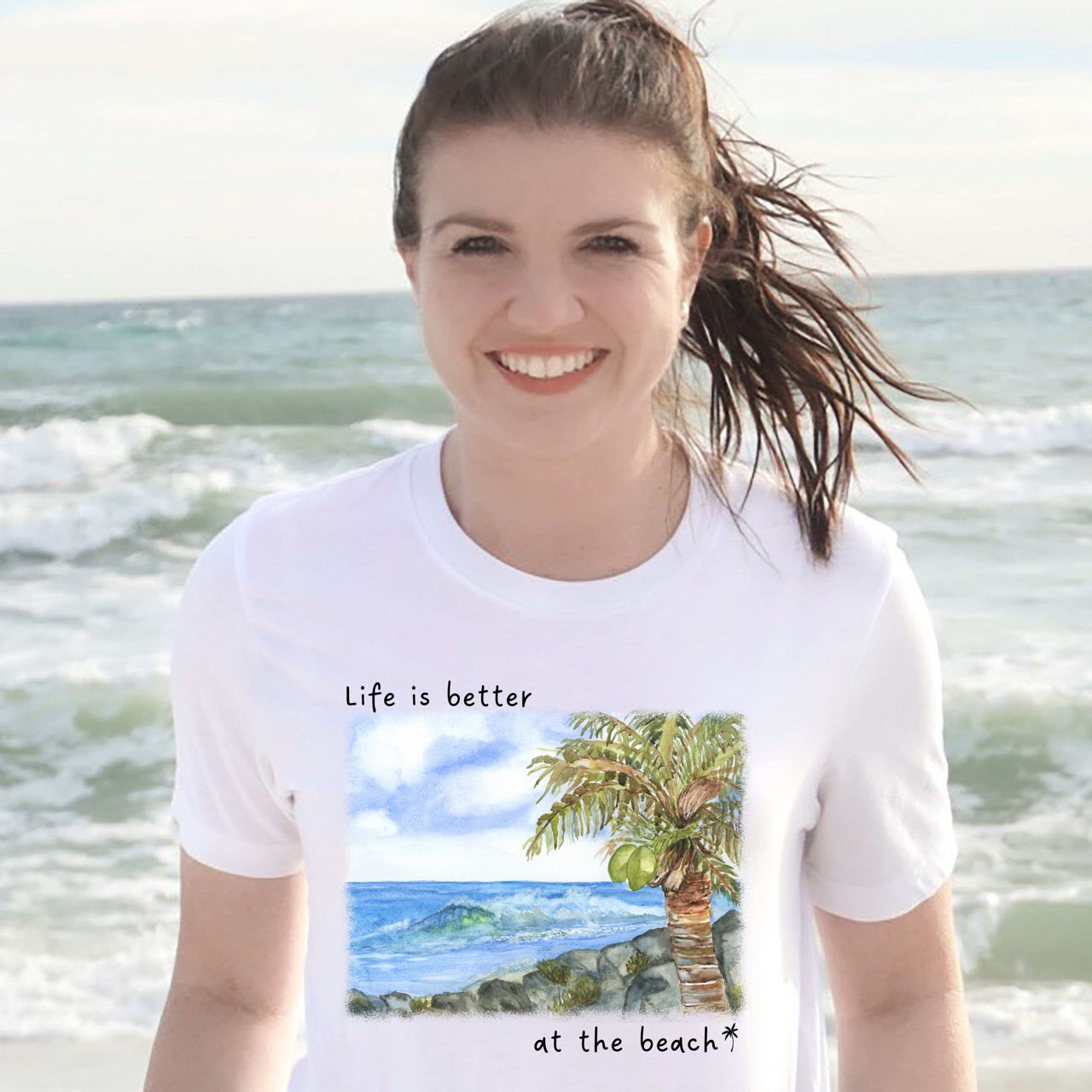 Life Is Better at The Beach Watercolor T Shirt