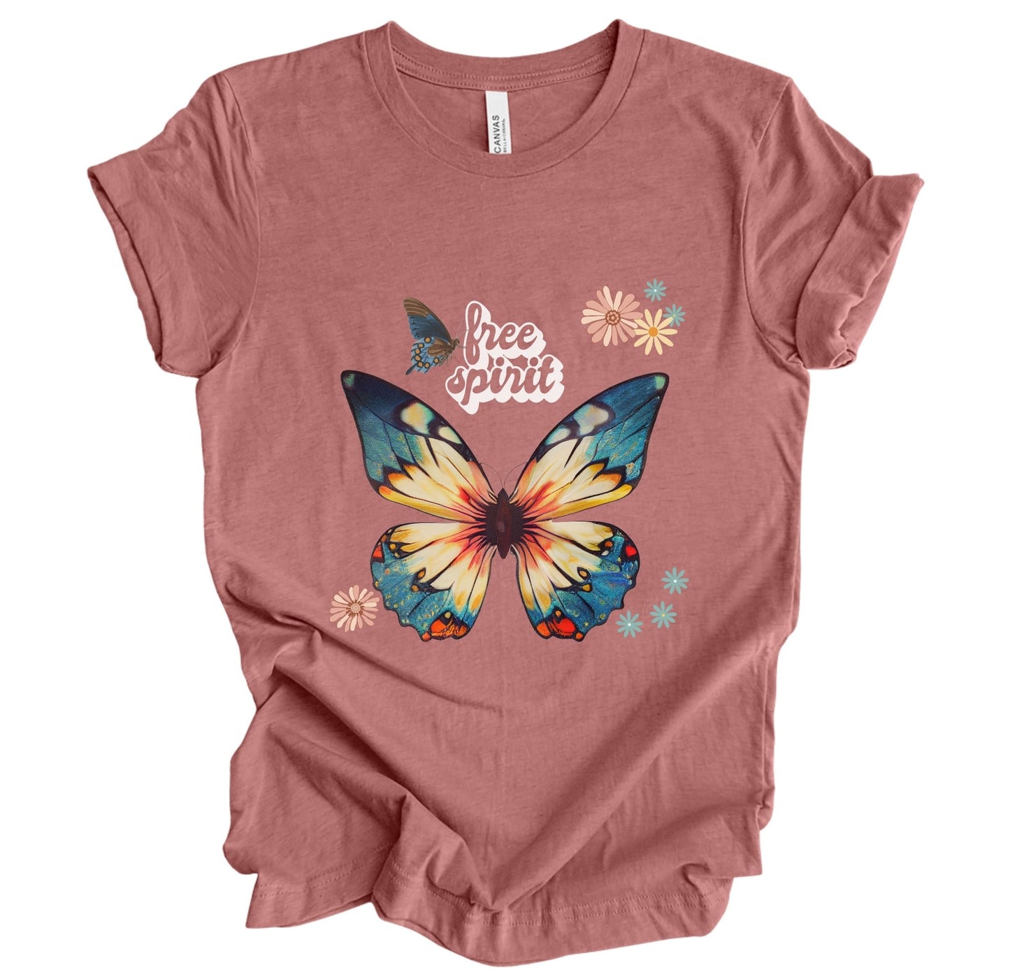 Butterfly Boho Free Spirit T Shirt – Boho Beach Girl Design