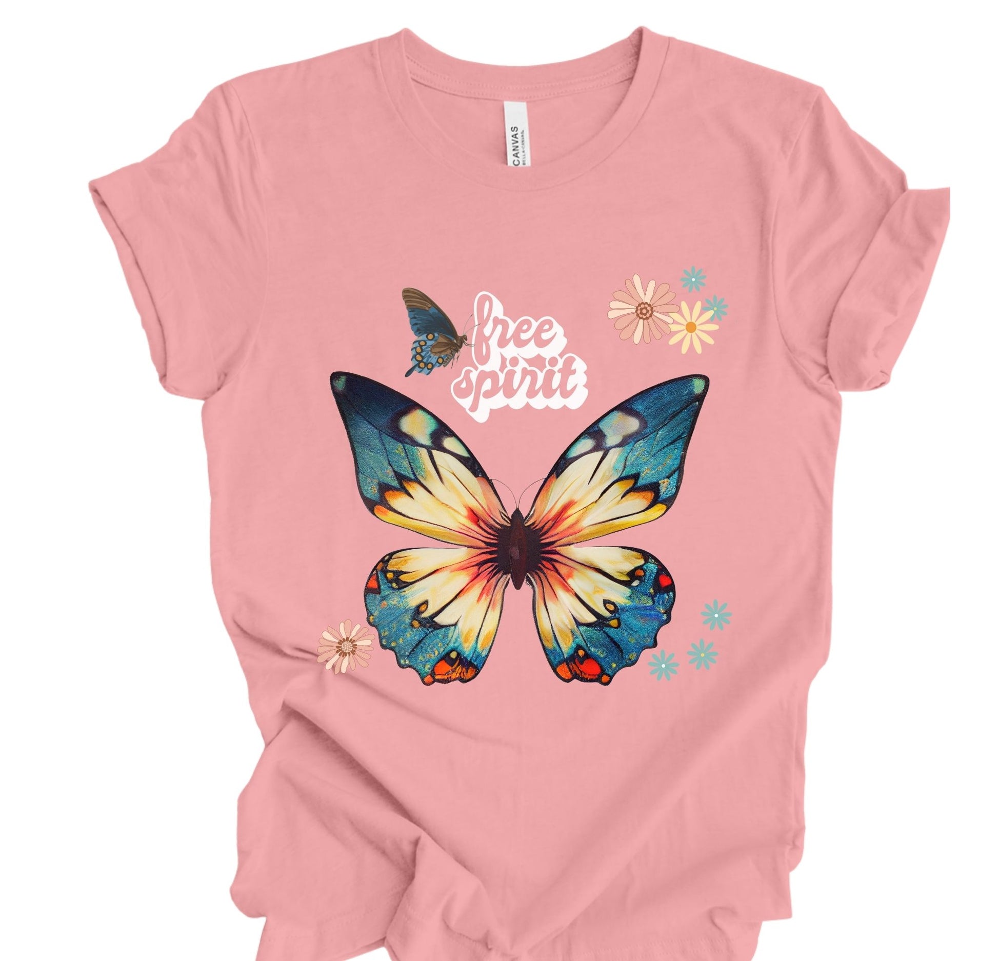 Butterfly Boho Free Spirit T Shirt – Boho Beach Girl Design